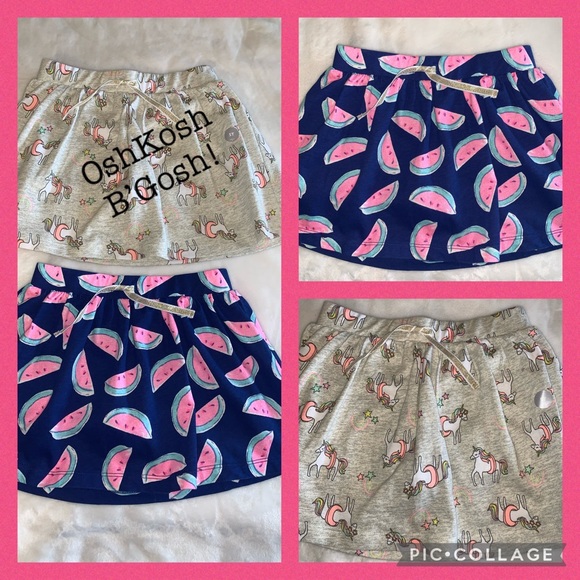 OshKosh B’gosh. (2) summer fun print cotton skorts, size 5T - Picture 1 of 10